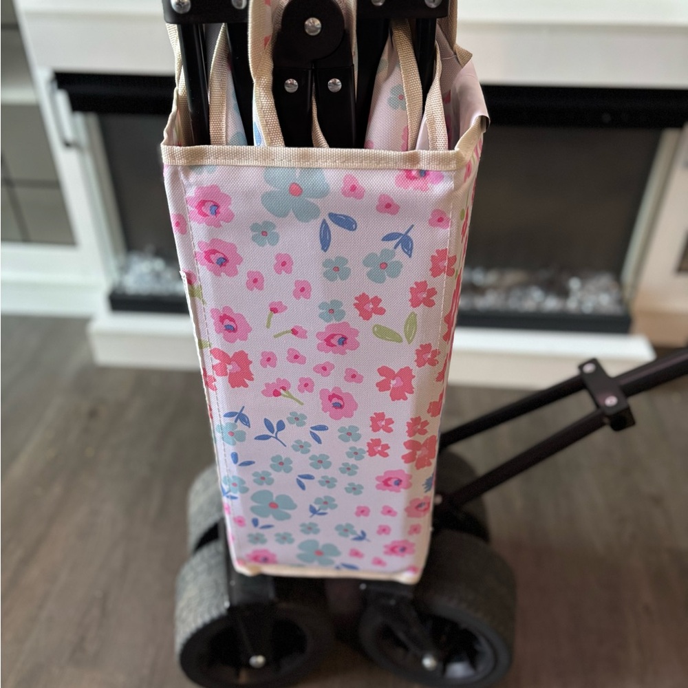 Floral Patterned Rolling Cart